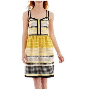 Madison Leigh Yellow /Black Dress with Adjustable Stripes